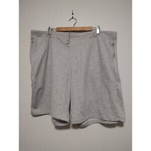 Eddie Bauer Men's XXL Grey Heather Tie Waist Casual Sweat Shorts Zip Pockets